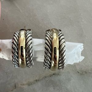 David Yurman Cable Huggie Hoop Earrings